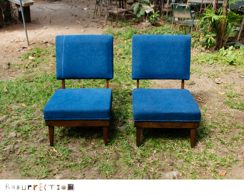 Restored vintage slipper chairs